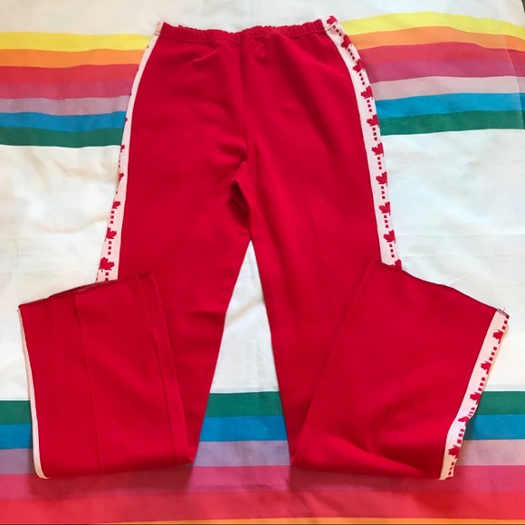 Vintage Red Maple Leaf Pants Size Large Long - Picture 7 of 7